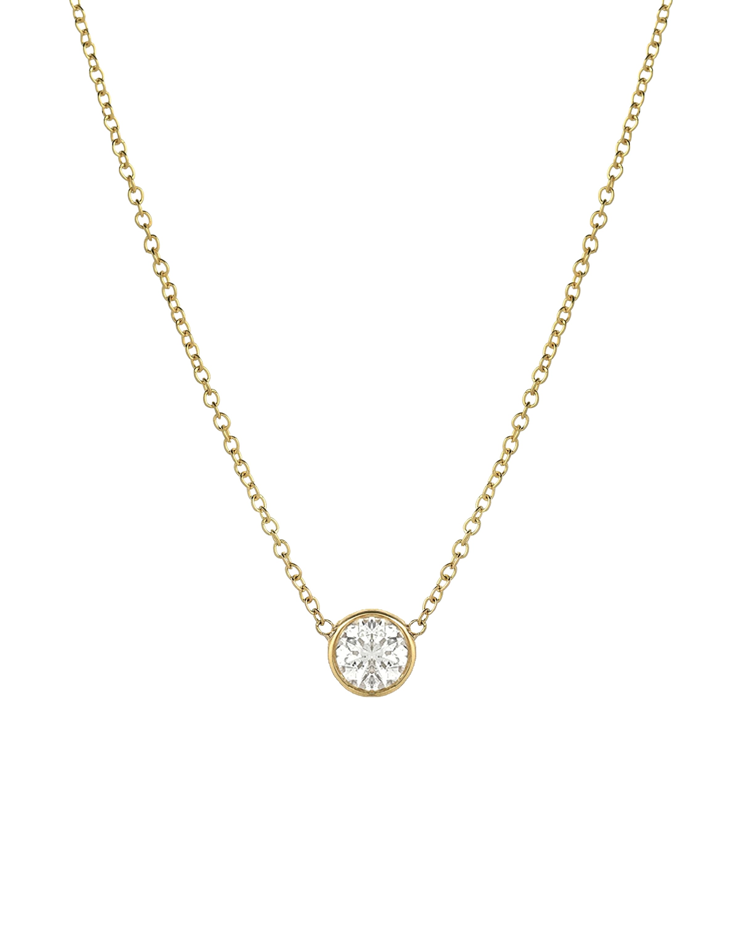 Large Bezel Diamond Necklace