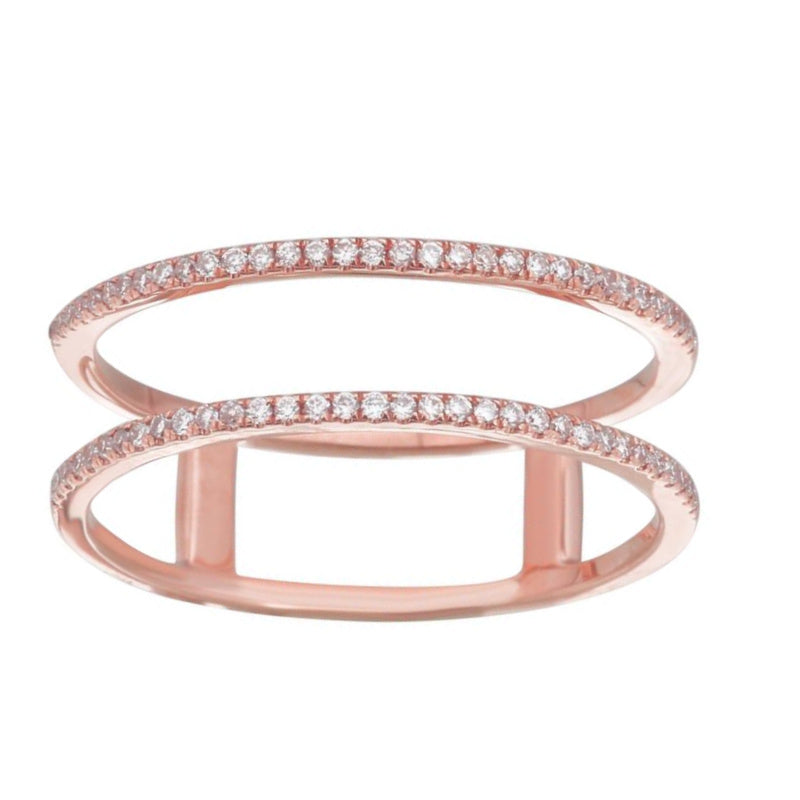 Double Band Pave Ring