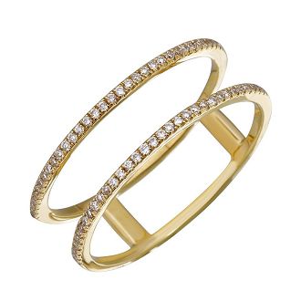 Double Band Pave Ring