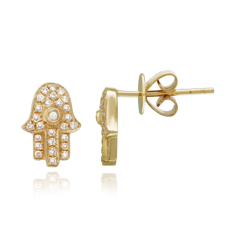 Pave Hamsa Studs