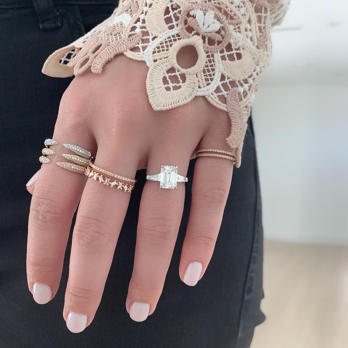 Midi Double Row Pave Ring