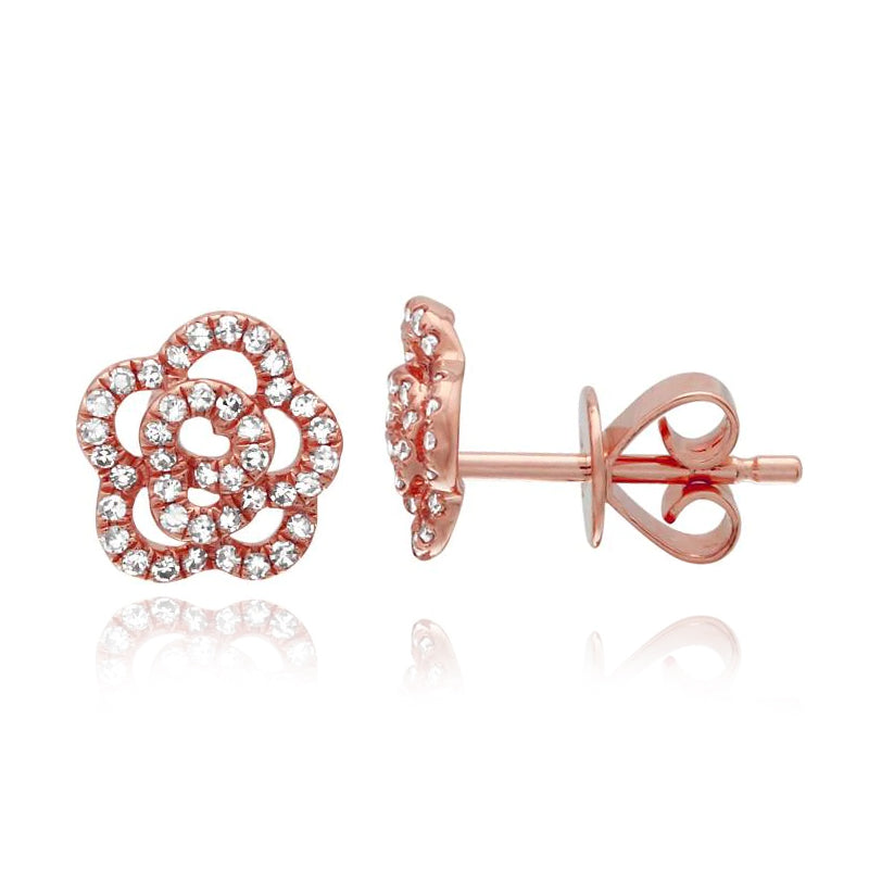 Diamond Rose Earrings