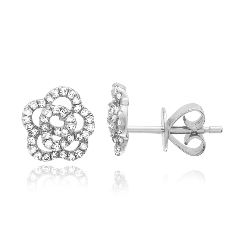 Diamond Rose Earrings