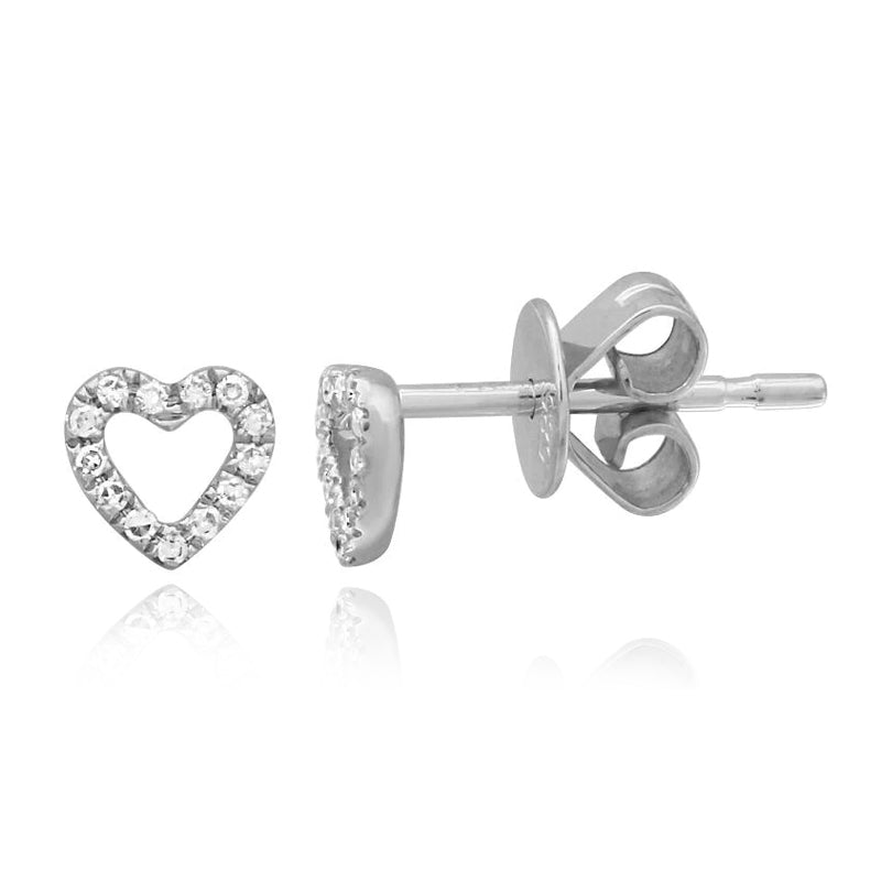 Cutout Pave Heart Stud