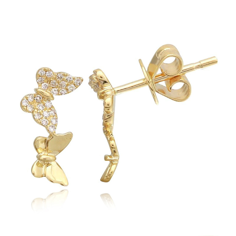 Double Butterflies Climber Earrings