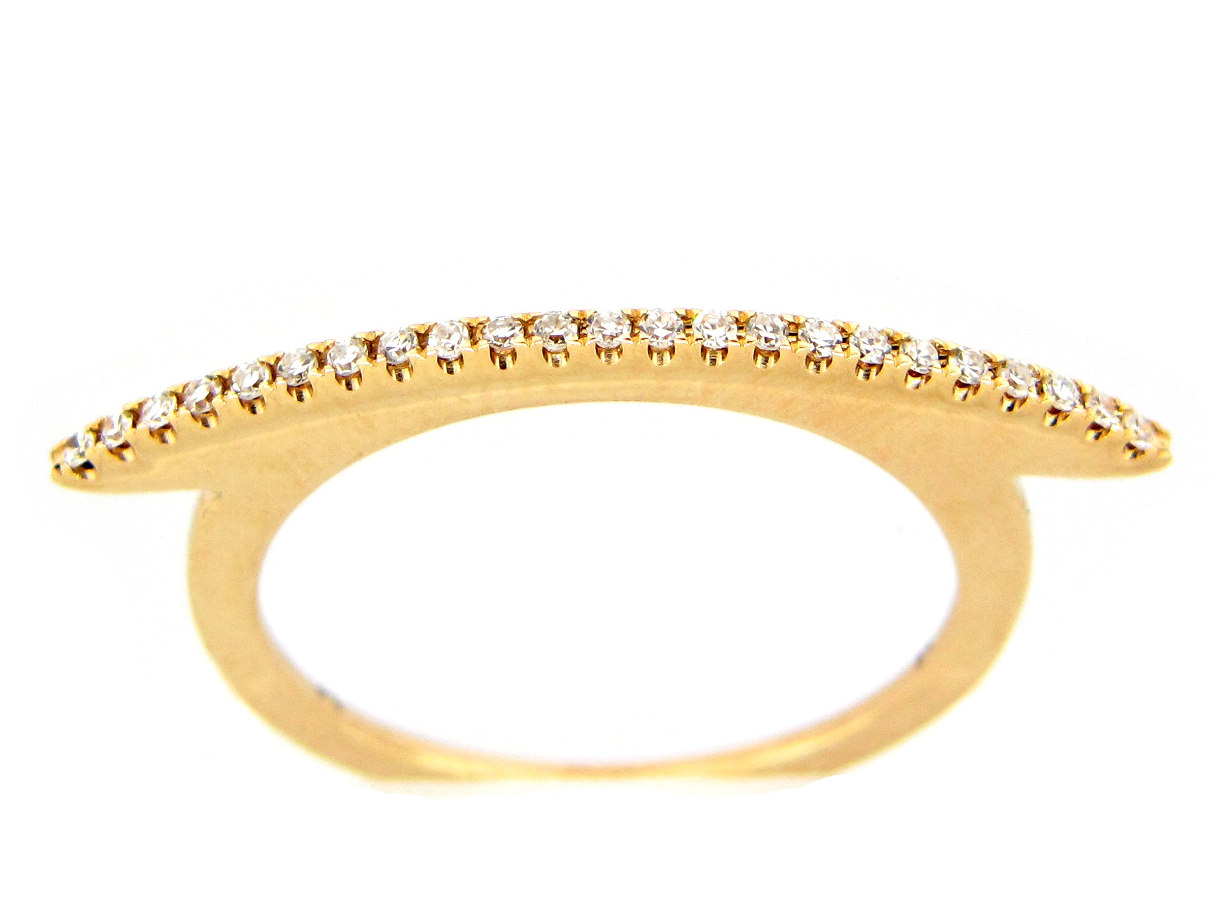 Concave Diamond Bar Stackable Ring