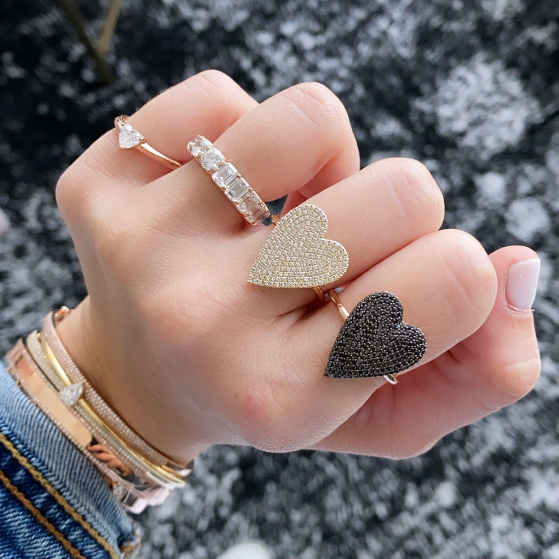 Large Diamond Heart Ring