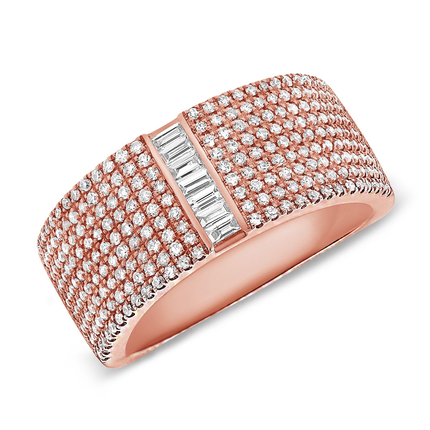 Baguette Center Diamond Cigar Ring