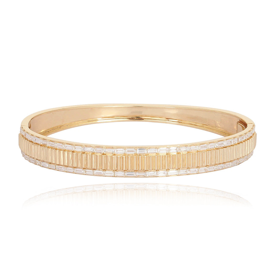 Baguette Outline Textured Bangle