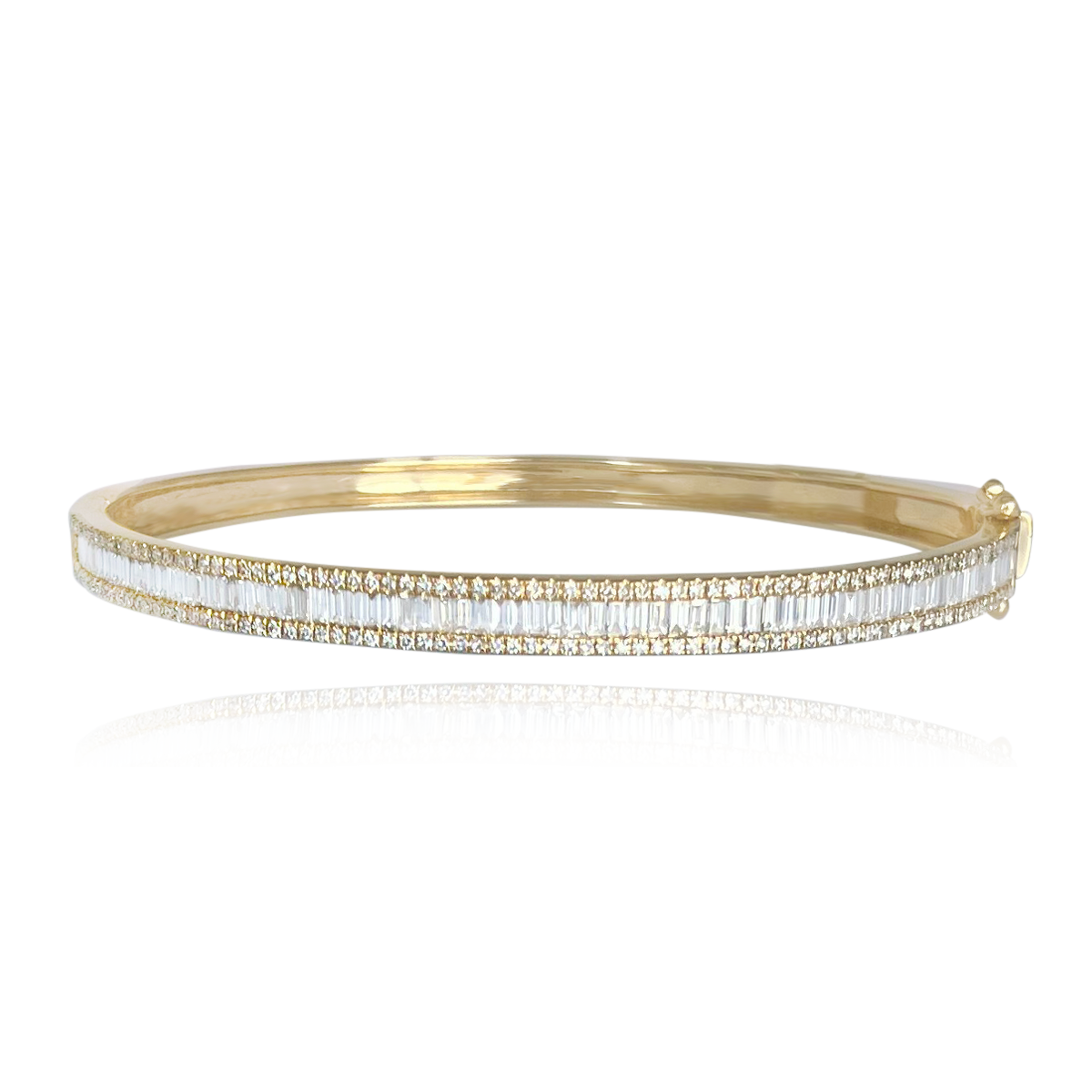 Baguette and Diamond Bangle