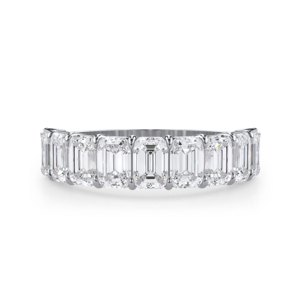 Emerald Half Eternity Diamond Band