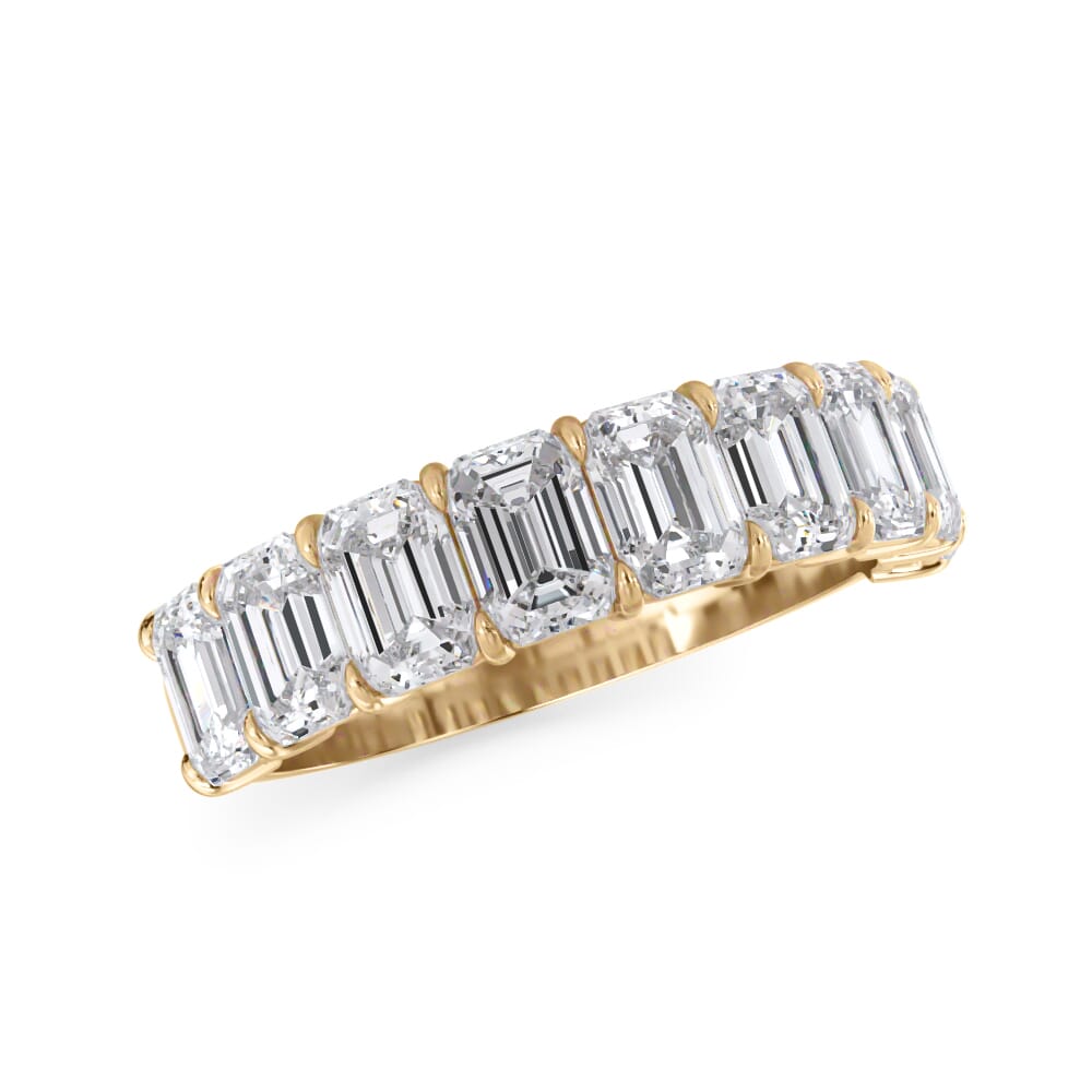 Emerald Half Eternity Diamond Band