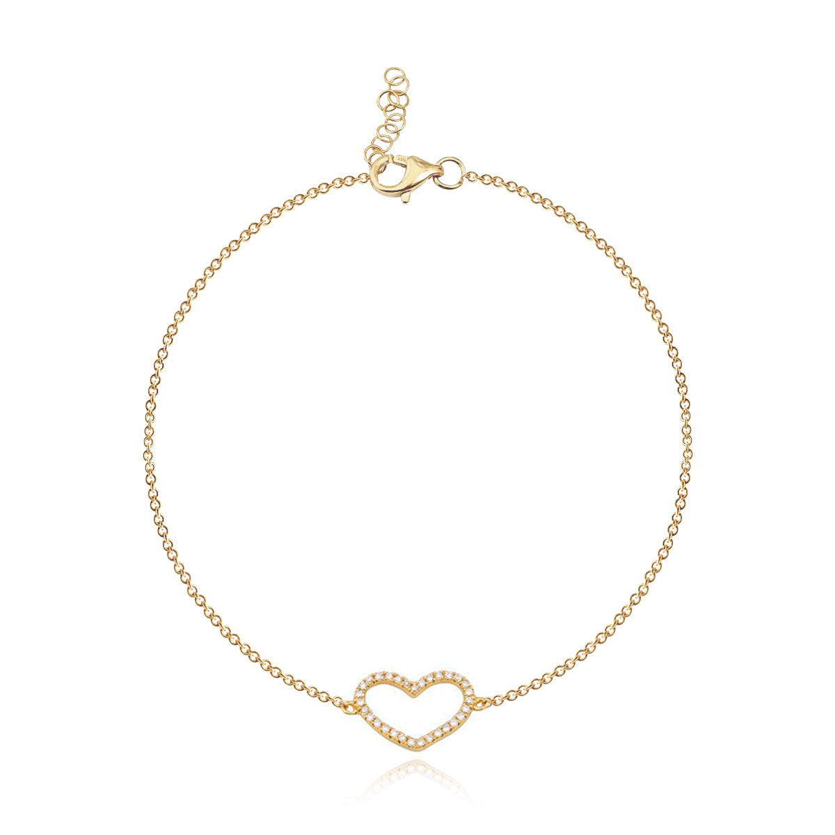 Cutout Pave Heart Bracelet