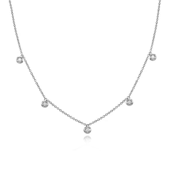 Five Bezel Dangling Necklace