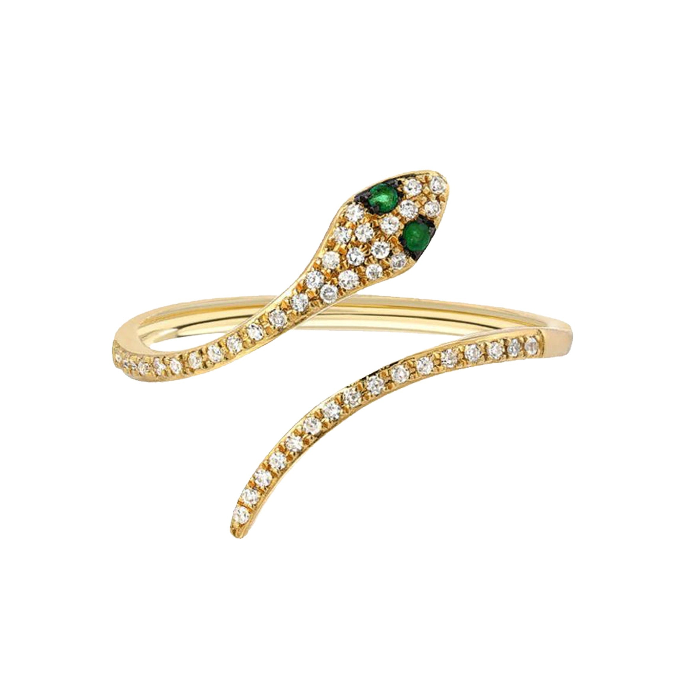 Pave Diamond Snake Ring