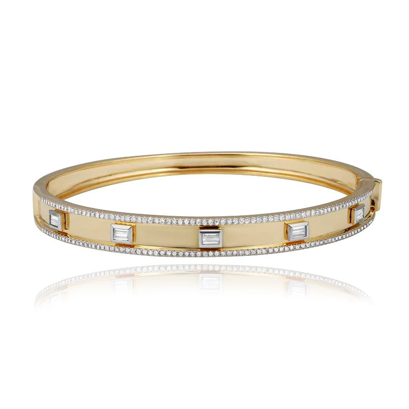 Five Baguette Pave Bangle