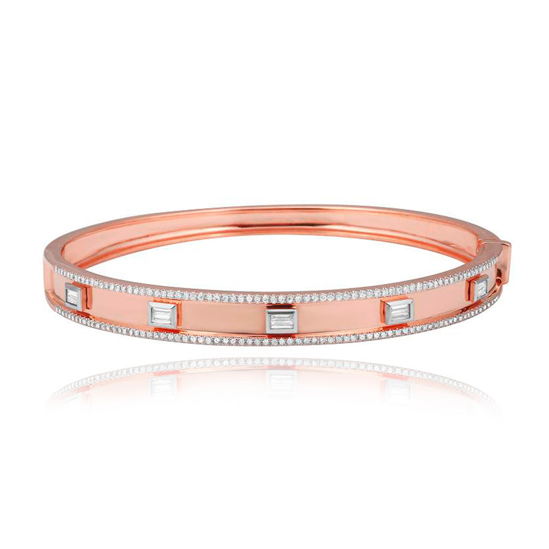 Five Baguette Pave Bangle