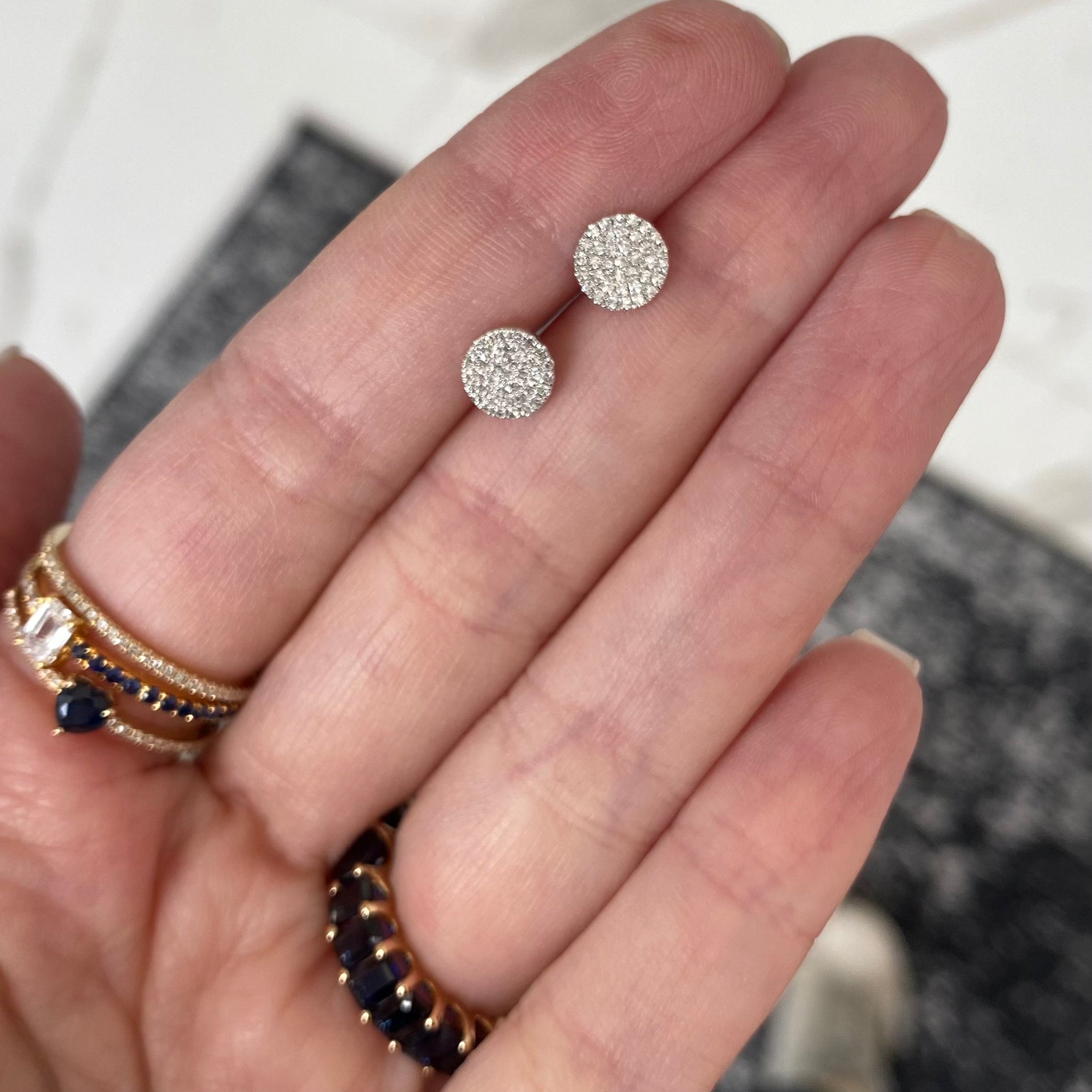 Circle Pave Earrings