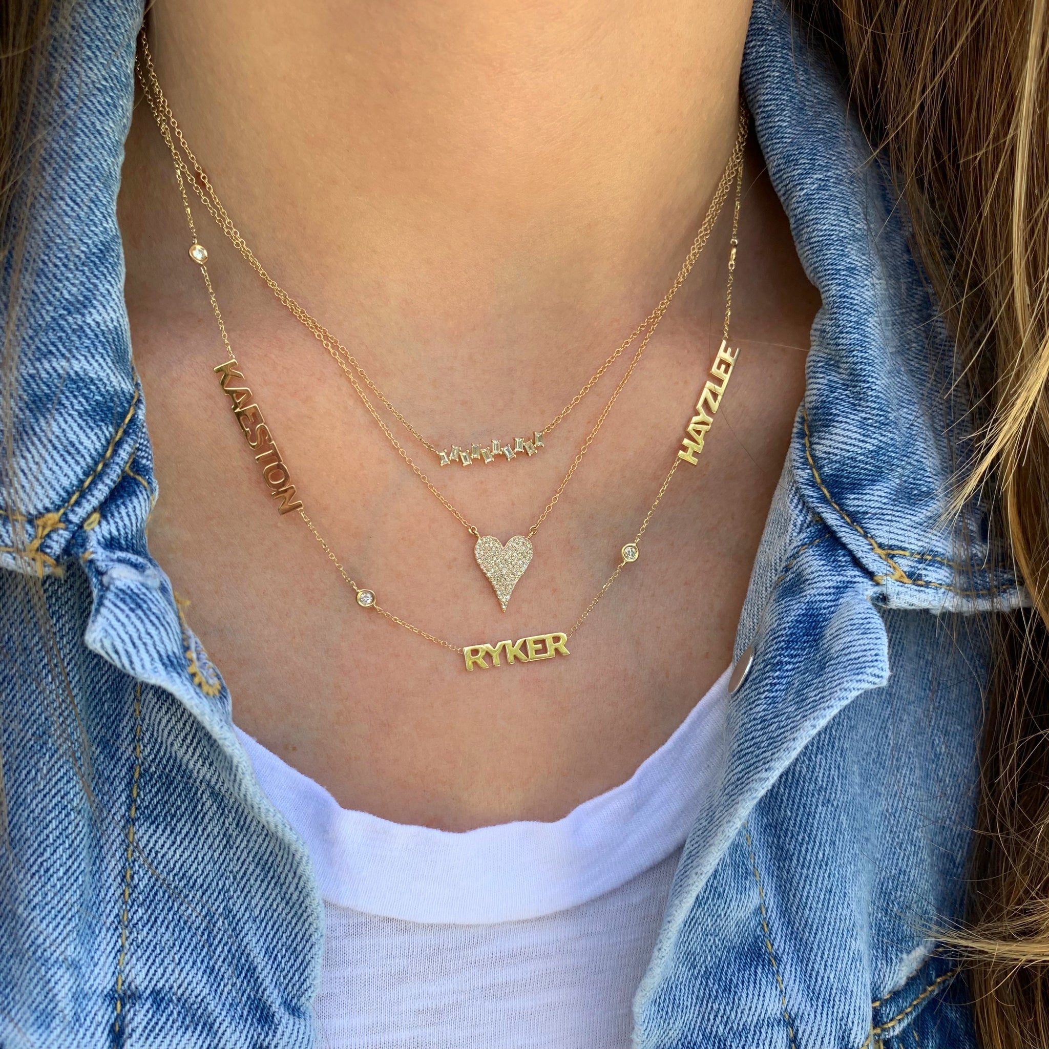 Diamond Modern Heart Necklace