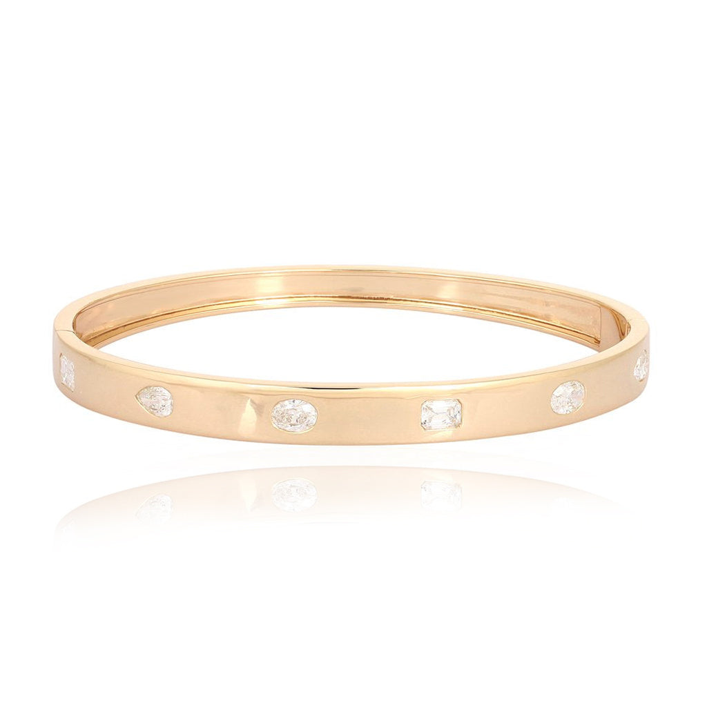 Multi Shape Inlay Diamond Bangle