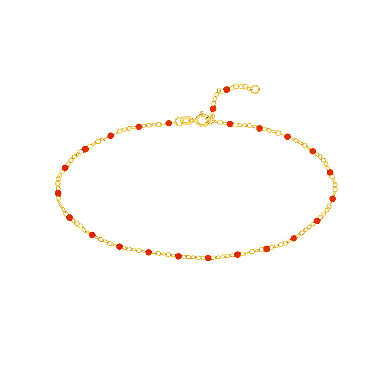 Enamel Bead Piatto Chain Anklet