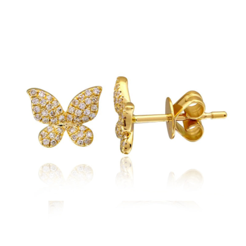 Medium Pave Butterfly Stud