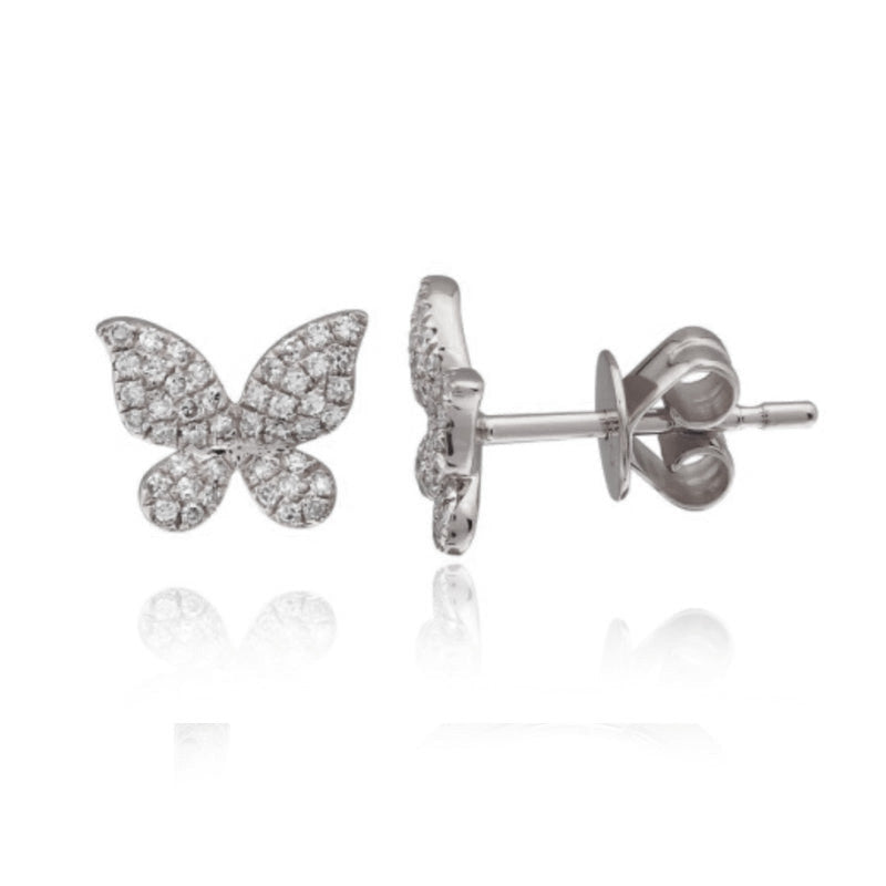 Medium Pave Butterfly Stud