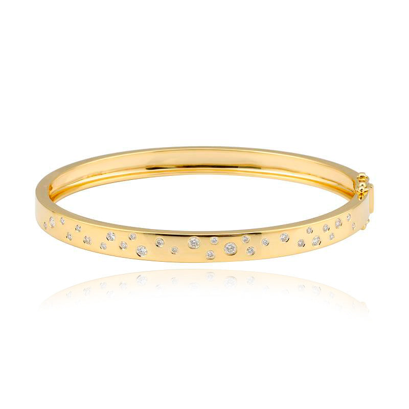 Scattered Diamonds Gold Bangle