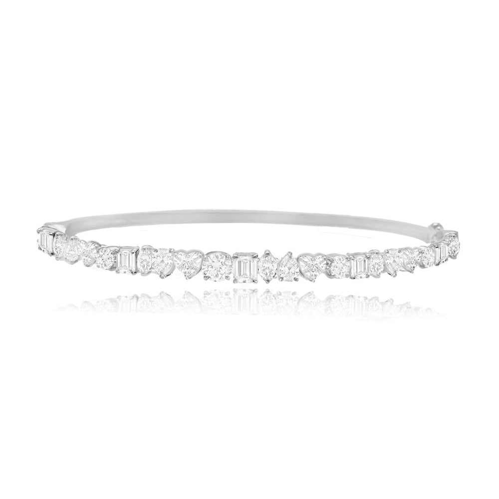 Vertical Multi Shape Diamond Bangle