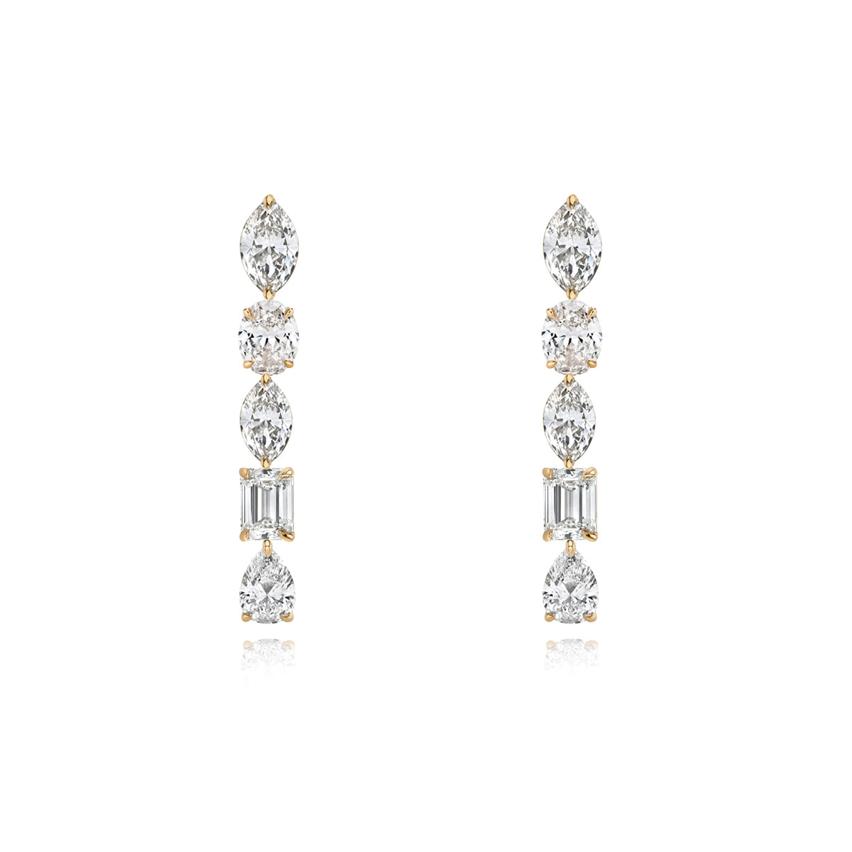 Five Diamond Drop Earrings