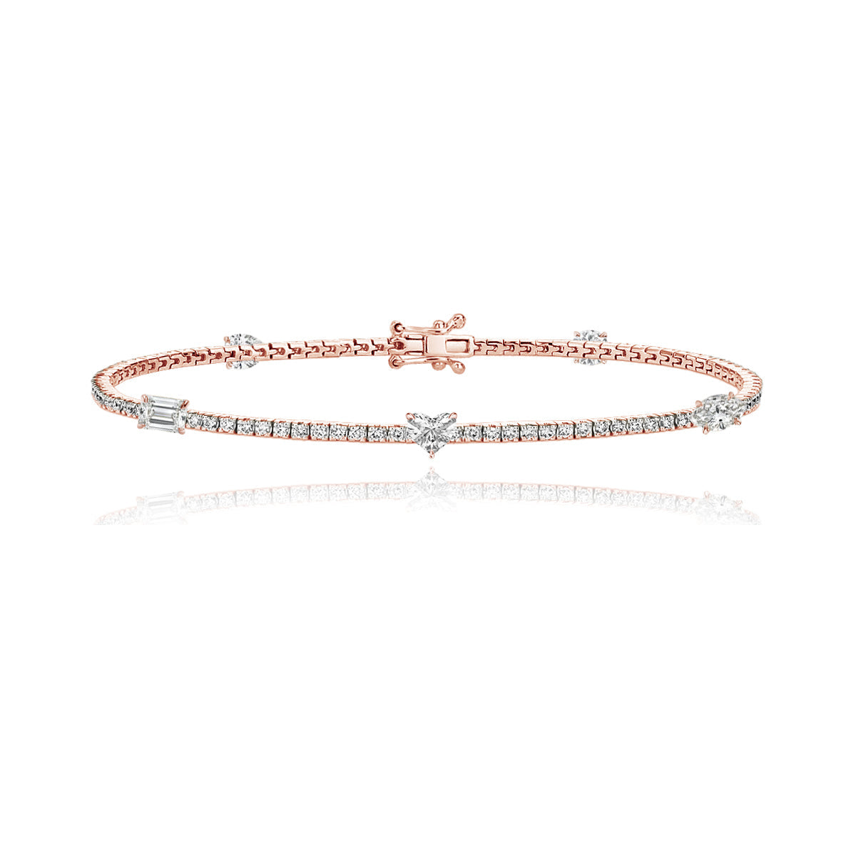 Five Multi Shape Diamond Tennis Bracelet