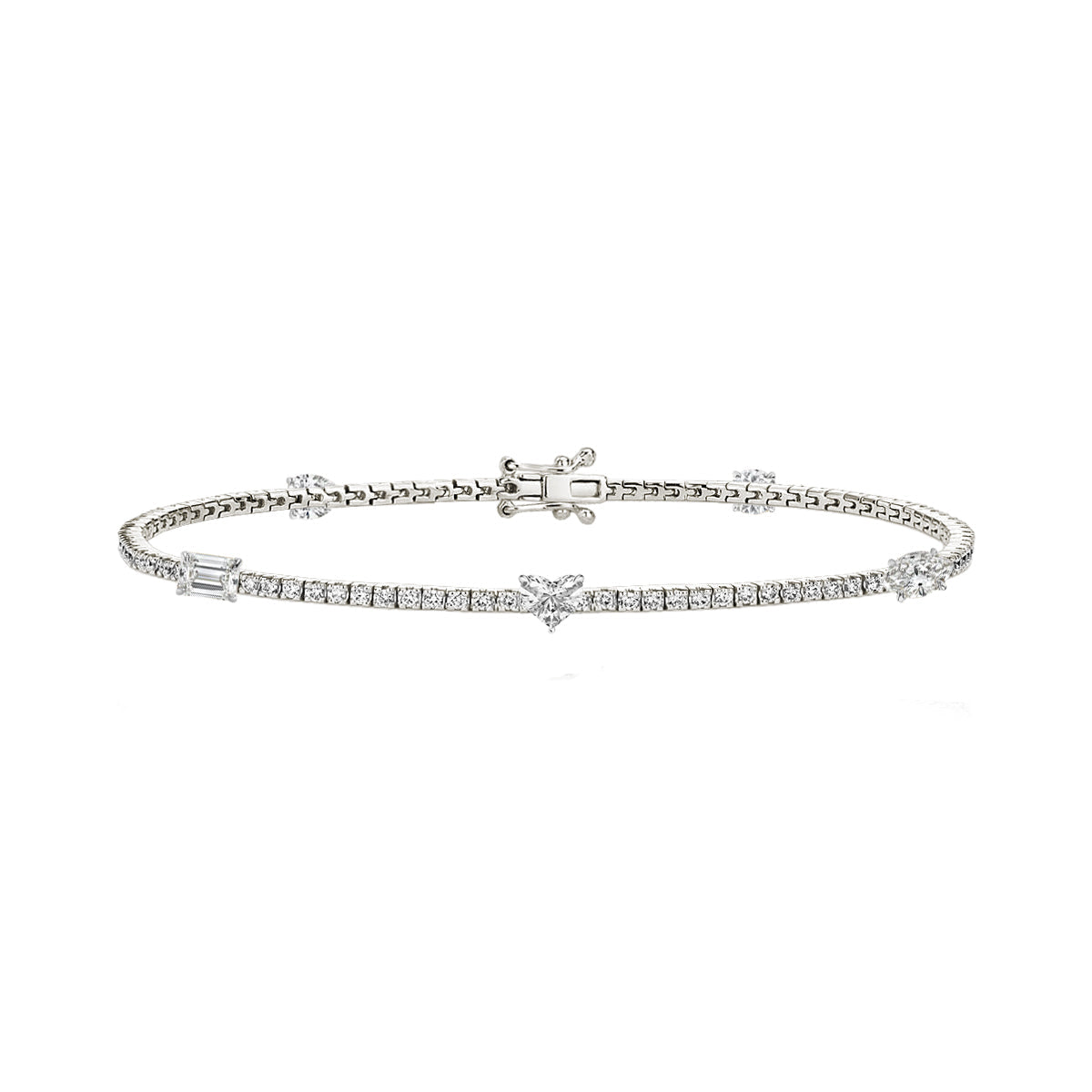 Five Multi Shape Diamond Tennis Bracelet