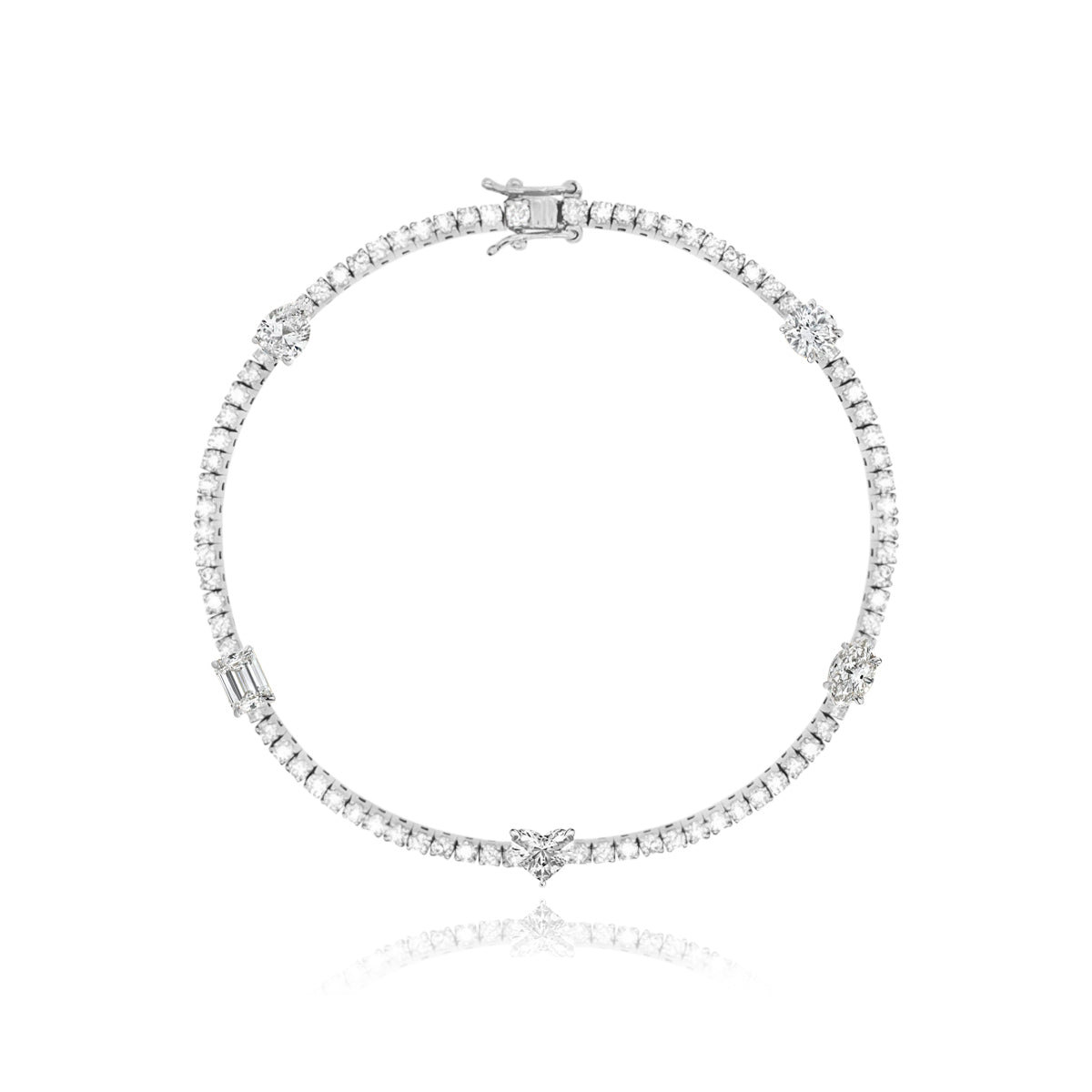 Five Multi Shape Diamond Tennis Bracelet