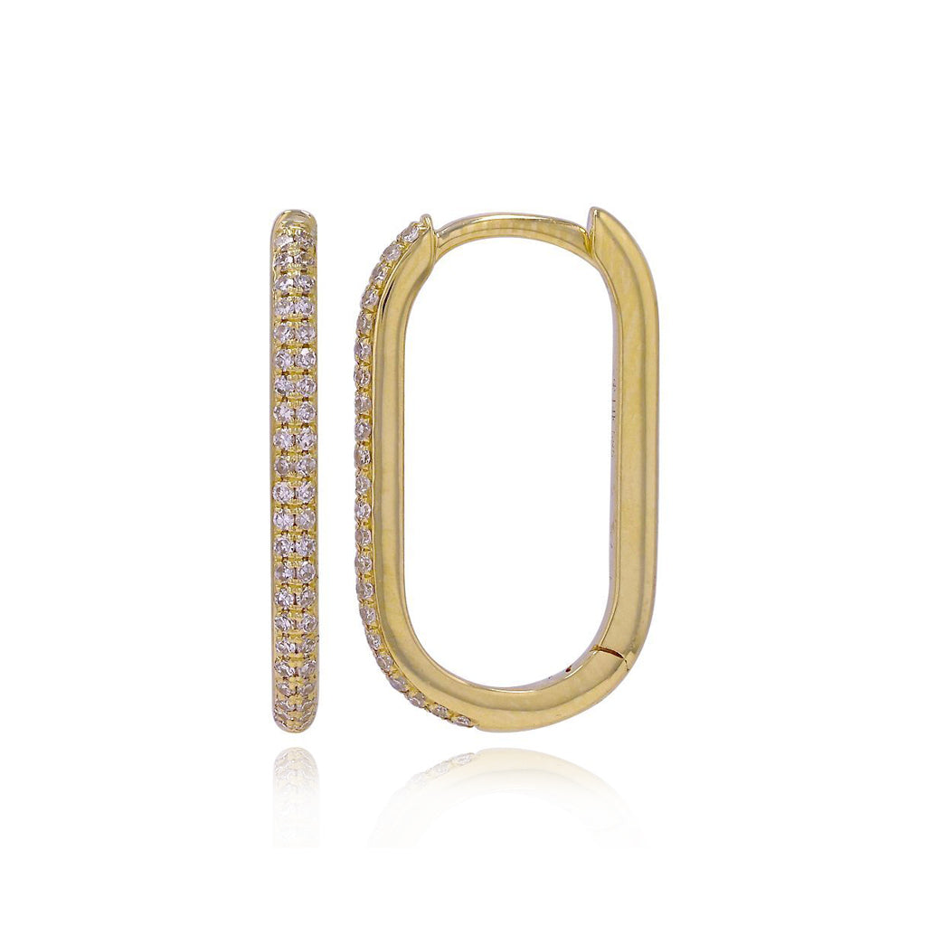 Oval Pave Small Hoop