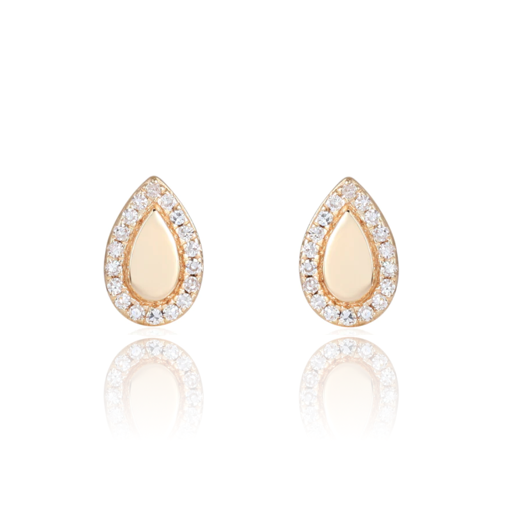 Golden Pear Diamond Earrings