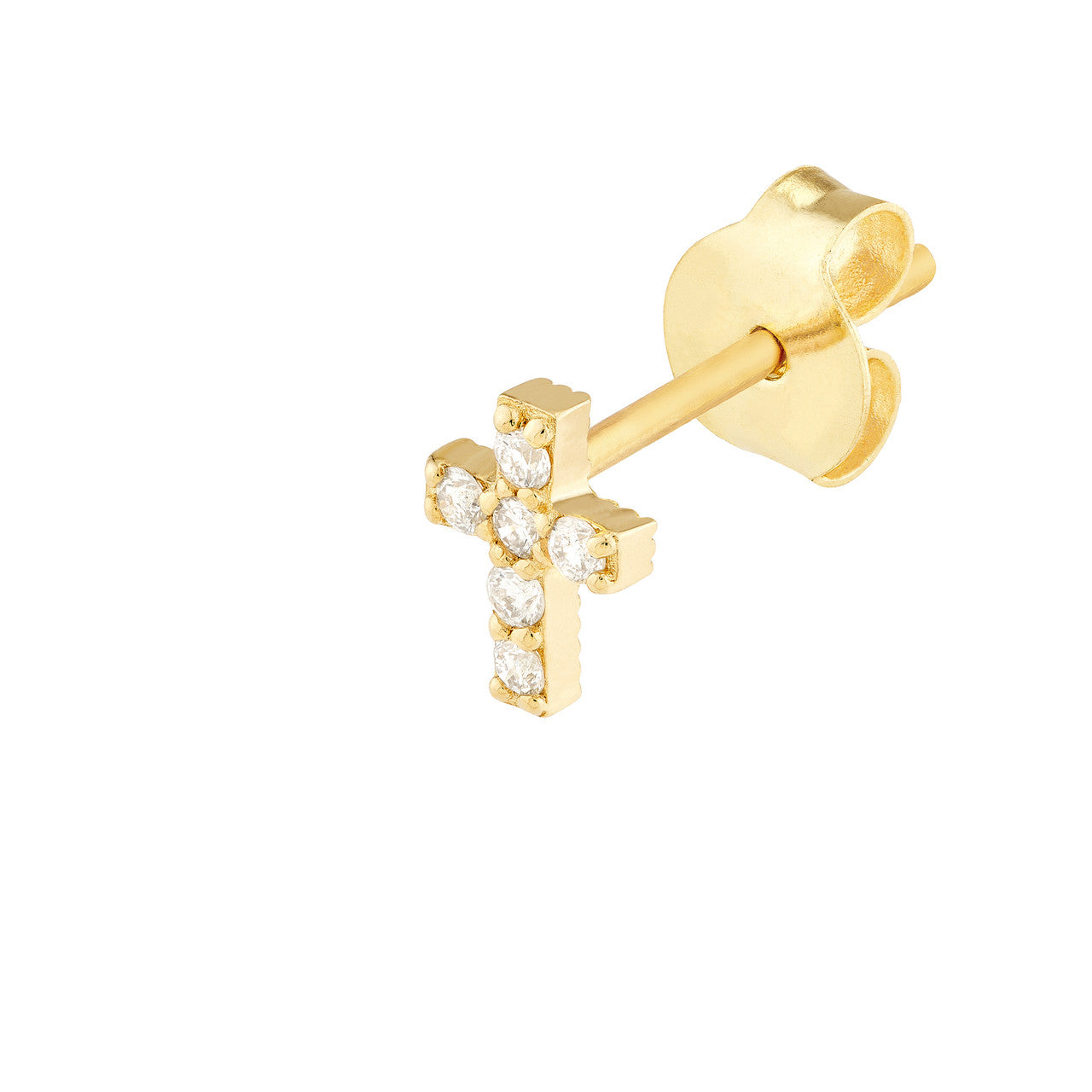 Diamond Cross Stud Earrings