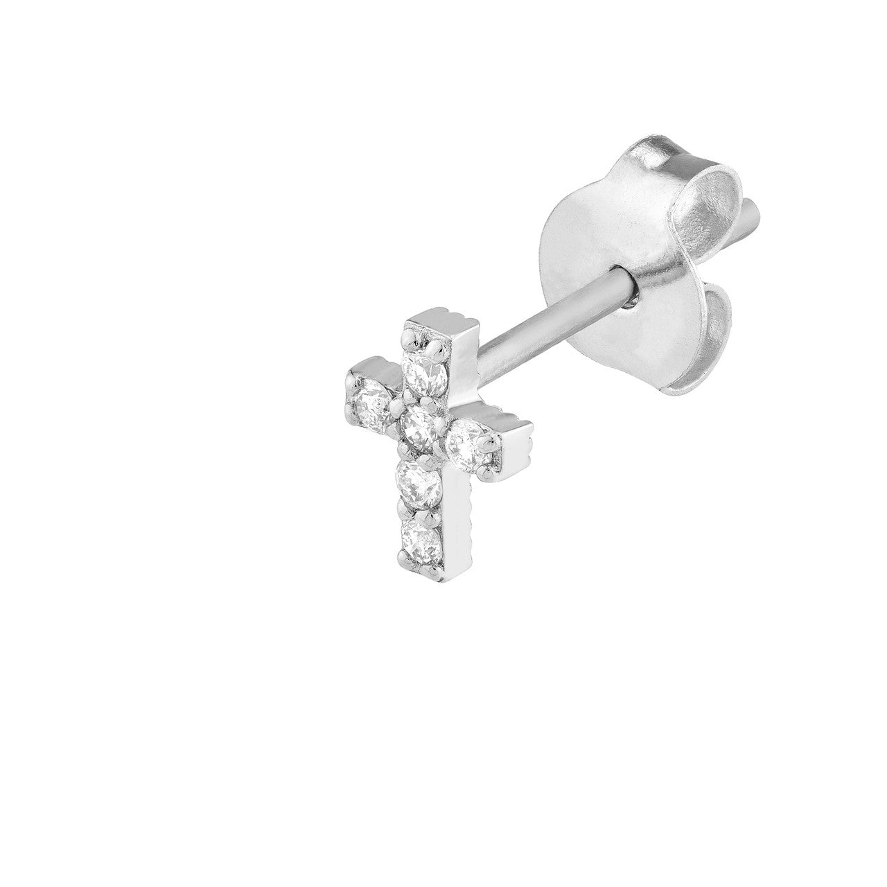 Diamond Cross Stud Earrings