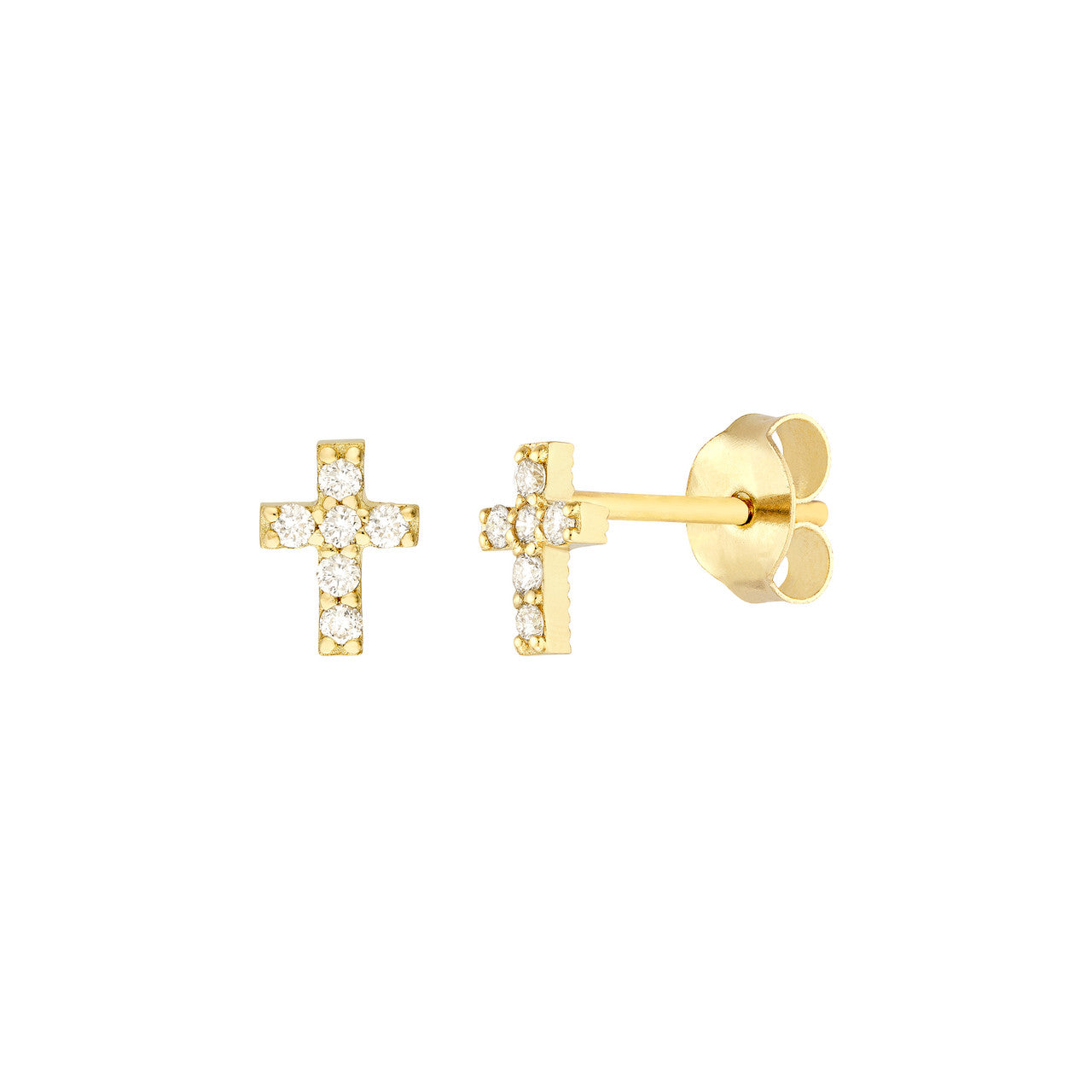 Diamond Cross Stud Earrings