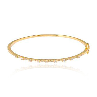 Thin Segment Diamond Bangle