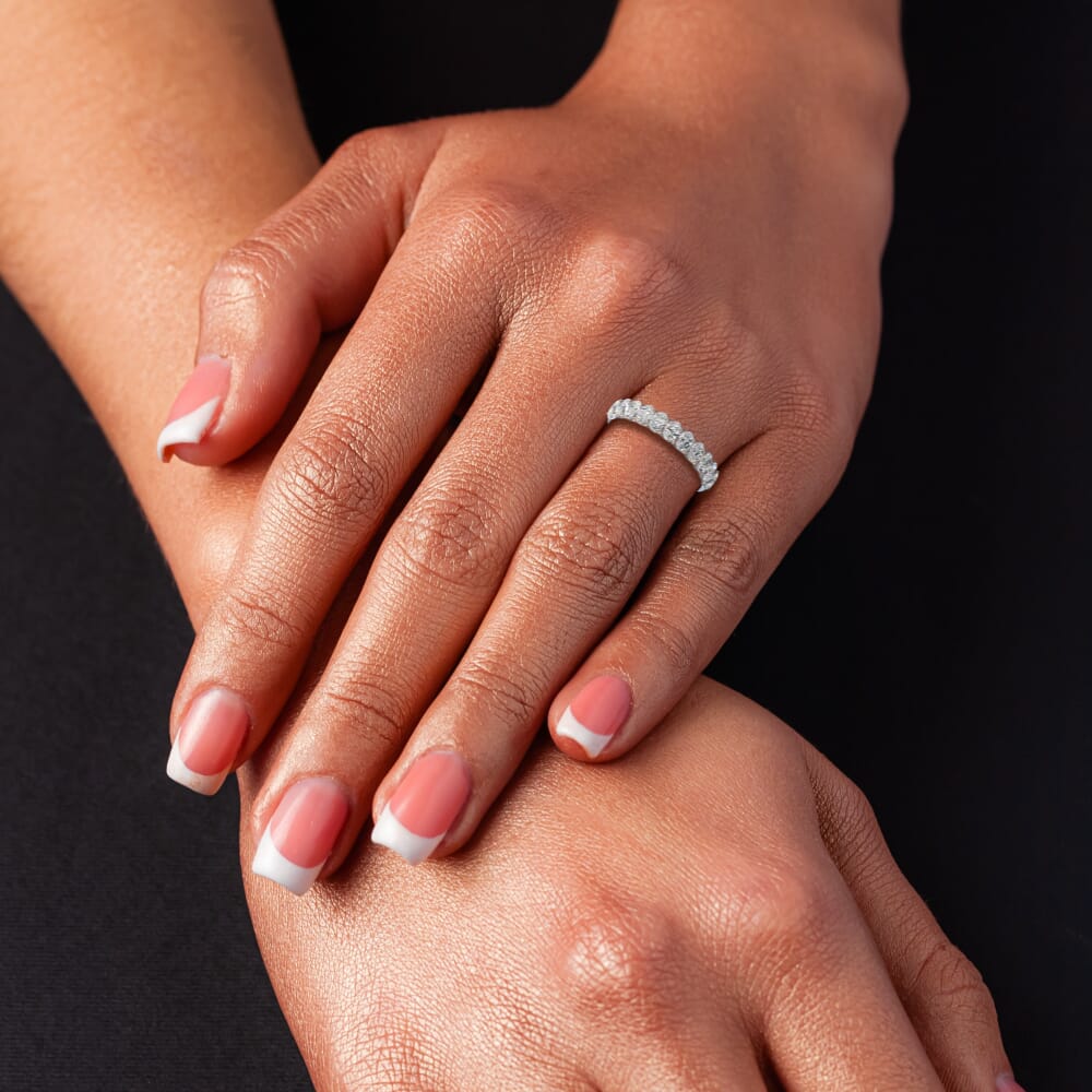 Oval Half Eternity Diamond Band