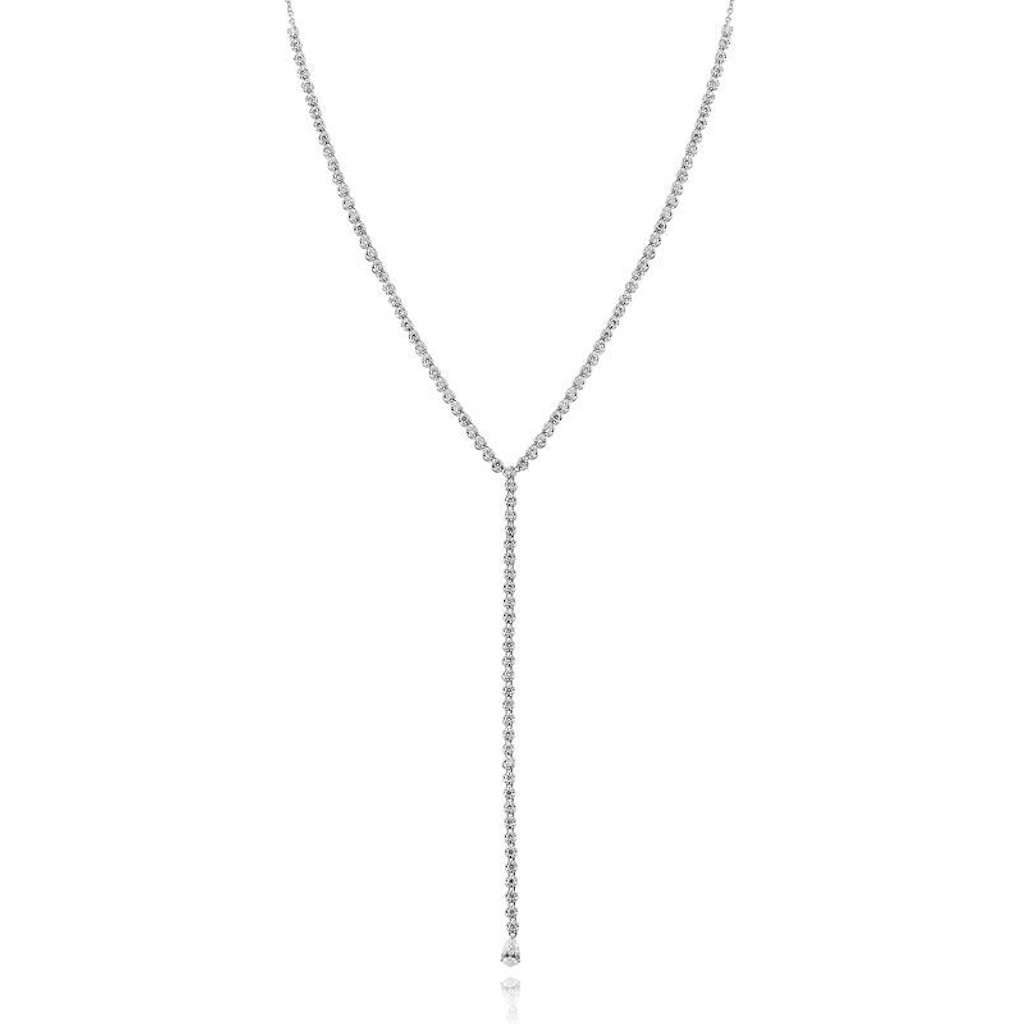 Pear Drop Lariat Tennis Necklace