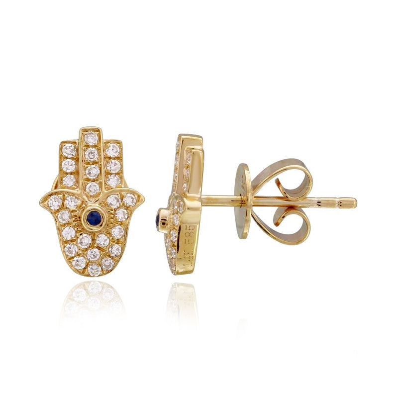 Pave Hamsa Studs