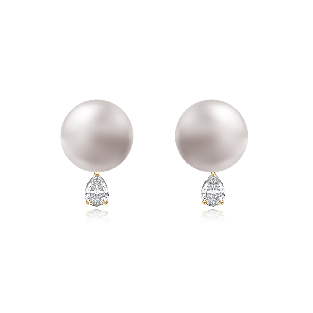 Pearl and Solitaire Diamond Earring